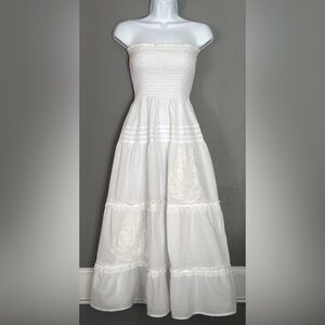 Cowgirl Justice Strapless Women's White Dress Size S